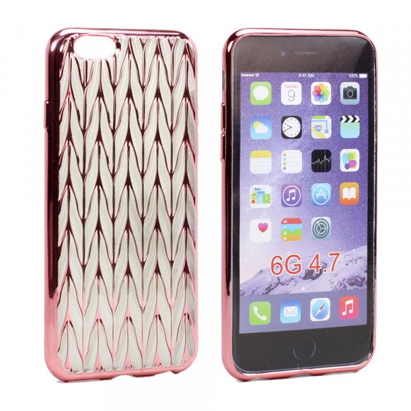 Wholesale iPhone 6s 6 4.7 Club Electroplate Soft Hybrid Case (Rose Gold Clear)